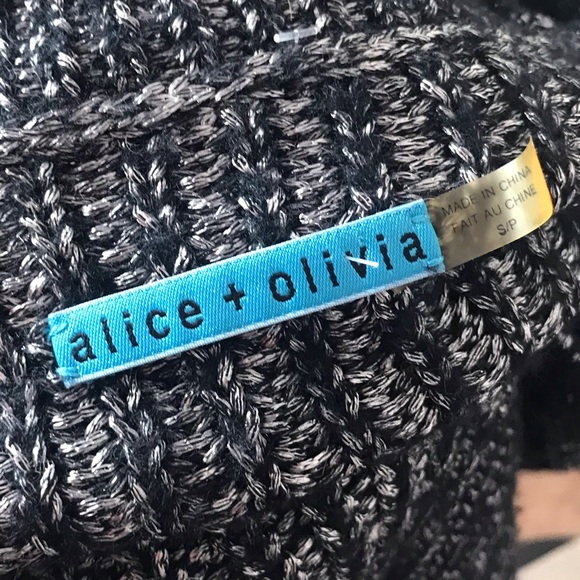 ALICE + OLIVIA BLACK & SILVER SWEATER - Picture 7 of 8
